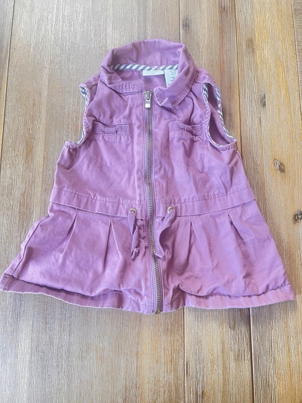 Aspen Kids Toddler Girls Pink Zip Front Utility Vest Dress Size 2T Cotton